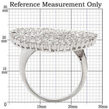 Rhodium Brass Ring with AAA Grade CZ  in Clear