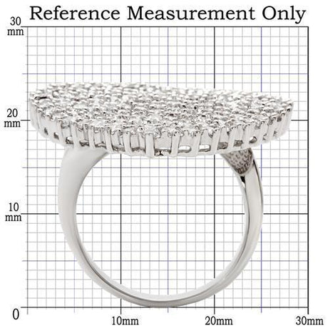 Rhodium Brass Ring with AAA Grade CZ  in Clear