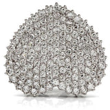 Rhodium Brass Ring with AAA Grade CZ  in Clear