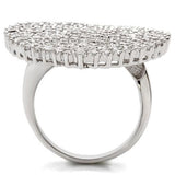 Rhodium Brass Ring with AAA Grade CZ  in Clear