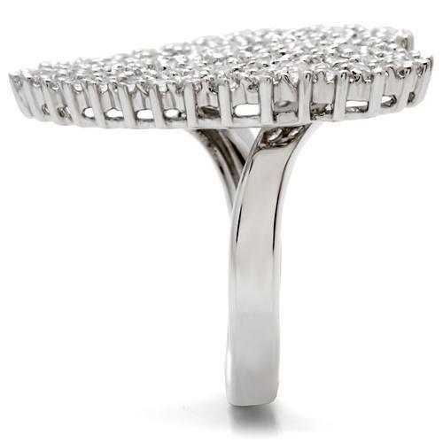 Rhodium Brass Ring with AAA Grade CZ  in Clear