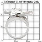 Rhodium Brass Ring with AAA Grade CZ  in Clear