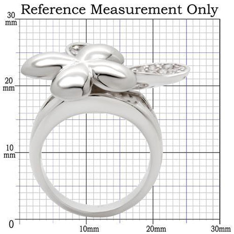 Rhodium Brass Ring with AAA Grade CZ  in Clear
