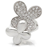 Rhodium Brass Ring with AAA Grade CZ  in Clear