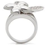 Rhodium Brass Ring with AAA Grade CZ  in Clear