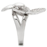 Rhodium Brass Ring with AAA Grade CZ  in Clear