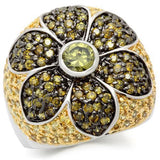 Rhodium+Gold+ Ruthenium Brass Ring with AAA Grade CZ  in Multi Color