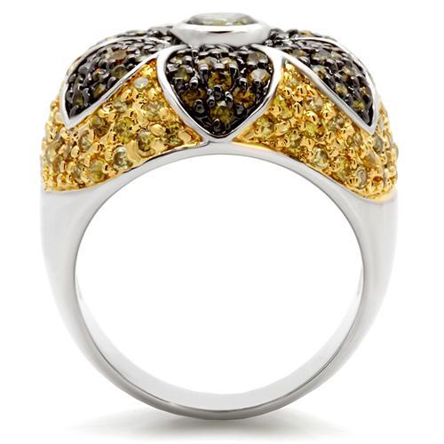 Rhodium+Gold+ Ruthenium Brass Ring with AAA Grade CZ  in Multi Color