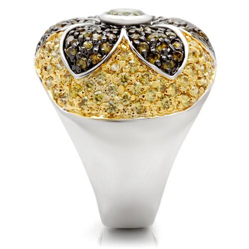 Rhodium+Gold+ Ruthenium Brass Ring with AAA Grade CZ  in Multi Color