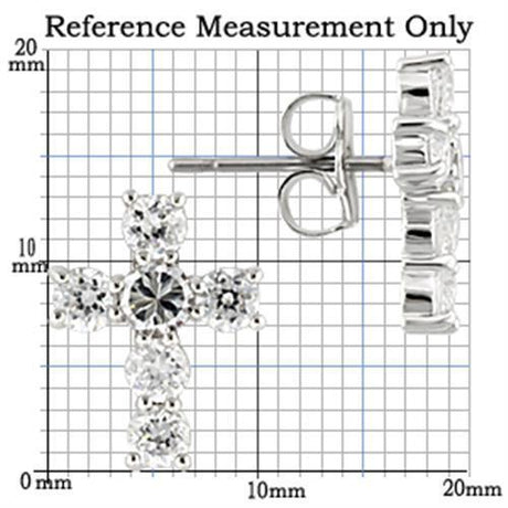 Rhodium 925 Sterling Silver Earrings with AAA Grade CZ  in Clear