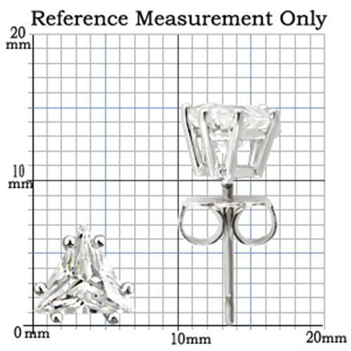Rhodium 925 Sterling Silver Earrings with AAA Grade CZ  in Clear