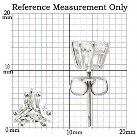 Rhodium 925 Sterling Silver Earrings with AAA Grade CZ  in Clear