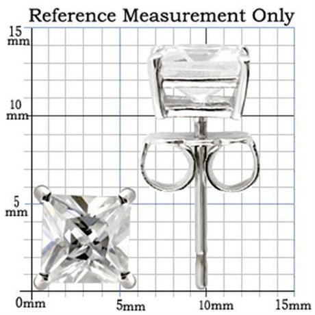Rhodium 925 Sterling Silver Earrings with AAA Grade CZ  in Clear