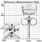 Rhodium 925 Sterling Silver Earrings with AAA Grade CZ  in Clear