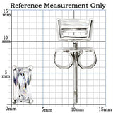 Rhodium 925 Sterling Silver Earrings with AAA Grade CZ  in Clear