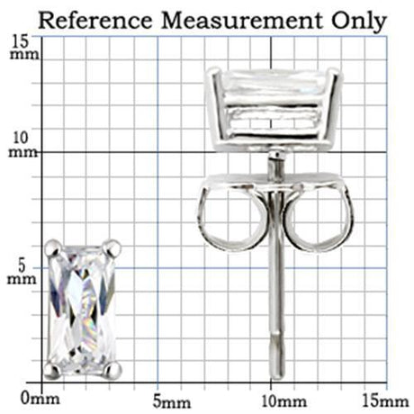 Rhodium 925 Sterling Silver Earrings with AAA Grade CZ  in Clear