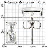 Rhodium 925 Sterling Silver Earrings with AAA Grade CZ  in Clear