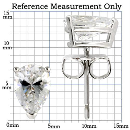 Rhodium 925 Sterling Silver Earrings with AAA Grade CZ  in Clear