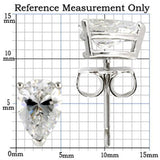 Rhodium 925 Sterling Silver Earrings with AAA Grade CZ  in Clear