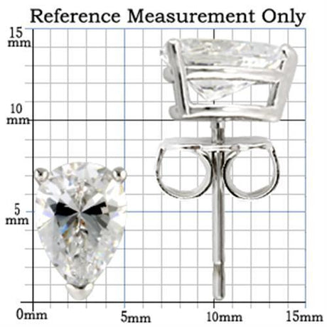 Rhodium 925 Sterling Silver Earrings with AAA Grade CZ  in Clear