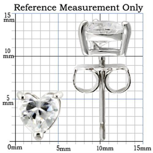 Rhodium 925 Sterling Silver Earrings with AAA Grade CZ  in Clear