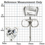 Rhodium 925 Sterling Silver Earrings with AAA Grade CZ  in Clear