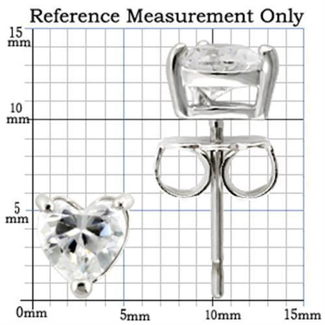 Rhodium 925 Sterling Silver Earrings with AAA Grade CZ  in Clear