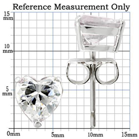 Rhodium 925 Sterling Silver Earrings with AAA Grade CZ  in Clear