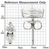 Rhodium 925 Sterling Silver Earrings with AAA Grade CZ  in Clear