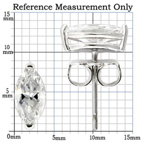 Rhodium 925 Sterling Silver Earrings with AAA Grade CZ  in Clear