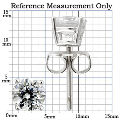 Rhodium 925 Sterling Silver Earrings with AAA Grade CZ  in Clear