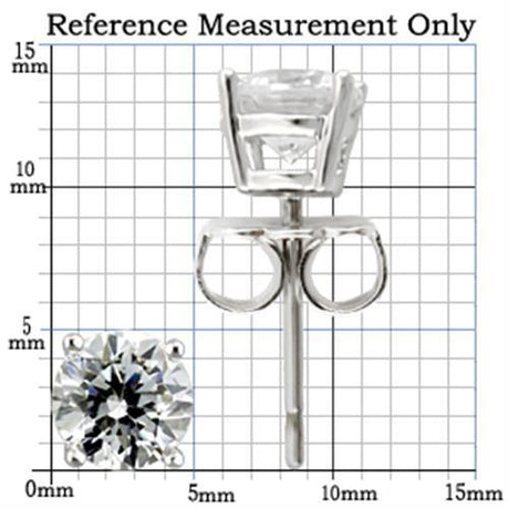 Rhodium 925 Sterling Silver Earrings with AAA Grade CZ  in Clear