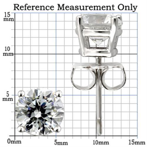 Rhodium 925 Sterling Silver Earrings with AAA Grade CZ  in Clear