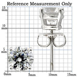 Rhodium 925 Sterling Silver Earrings with AAA Grade CZ  in Clear