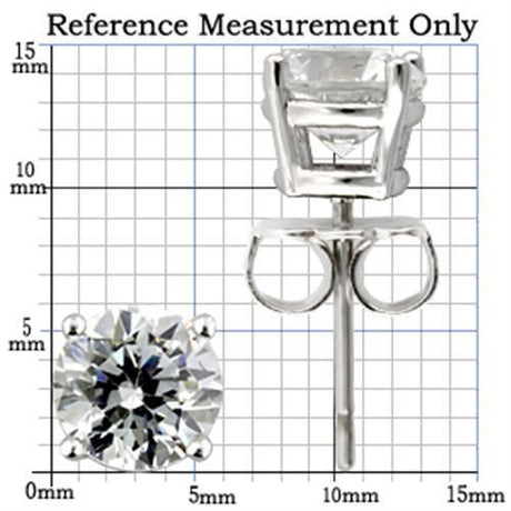 Rhodium 925 Sterling Silver Earrings with AAA Grade CZ  in Clear