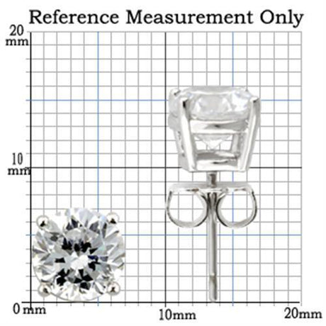 Rhodium 925 Sterling Silver Earrings with AAA Grade CZ  in Clear