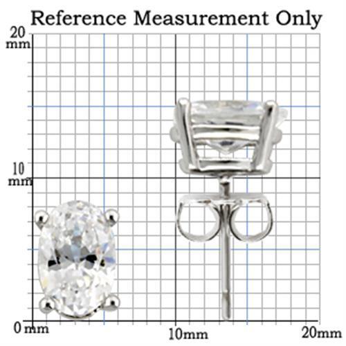 Rhodium 925 Sterling Silver Earrings with AAA Grade CZ  in Clear