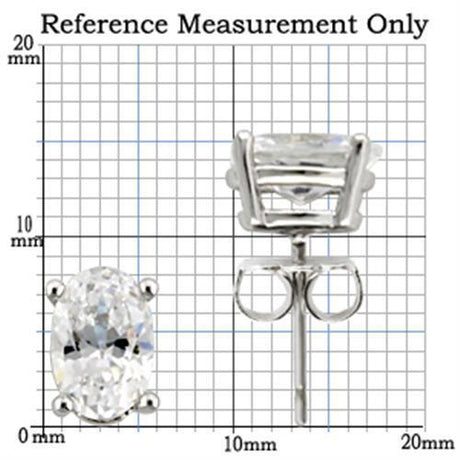 Rhodium 925 Sterling Silver Earrings with AAA Grade CZ  in Clear