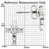 925 Sterling Silver Earrings with AAA Grade CZ  in Clear-.3.5mm