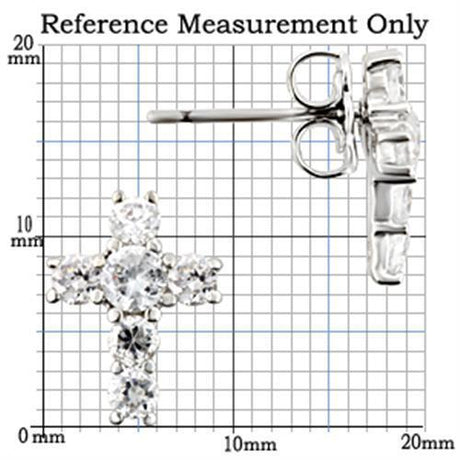 925 Sterling Silver Earrings with AAA Grade CZ  in Clear-.3.5mm