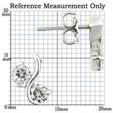 Rhodium 925 Sterling Silver Earrings with AAA Grade CZ  in Clear