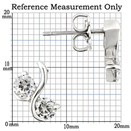 Rhodium 925 Sterling Silver Earrings with AAA Grade CZ  in Clear