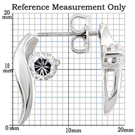 Rhodium 925 Sterling Silver Earrings with AAA Grade CZ  in Clear