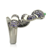 Ruthenium Brass Ring with AAA Grade CZ  in Multi Color