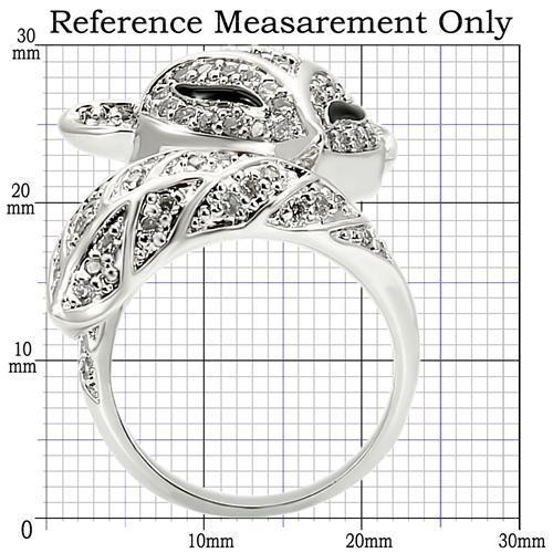 Rhodium Brass Ring with AAA Grade CZ  in Clear