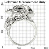 Rhodium Brass Ring with AAA Grade CZ  in Clear