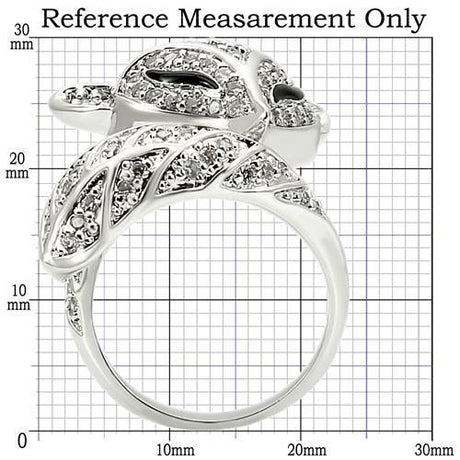 Rhodium Brass Ring with AAA Grade CZ  in Clear