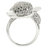 Rhodium Brass Ring with AAA Grade CZ  in Clear