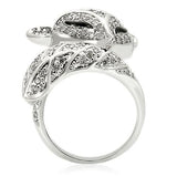Rhodium Brass Ring with AAA Grade CZ  in Clear