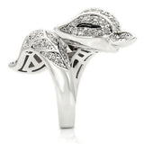 Rhodium Brass Ring with AAA Grade CZ  in Clear